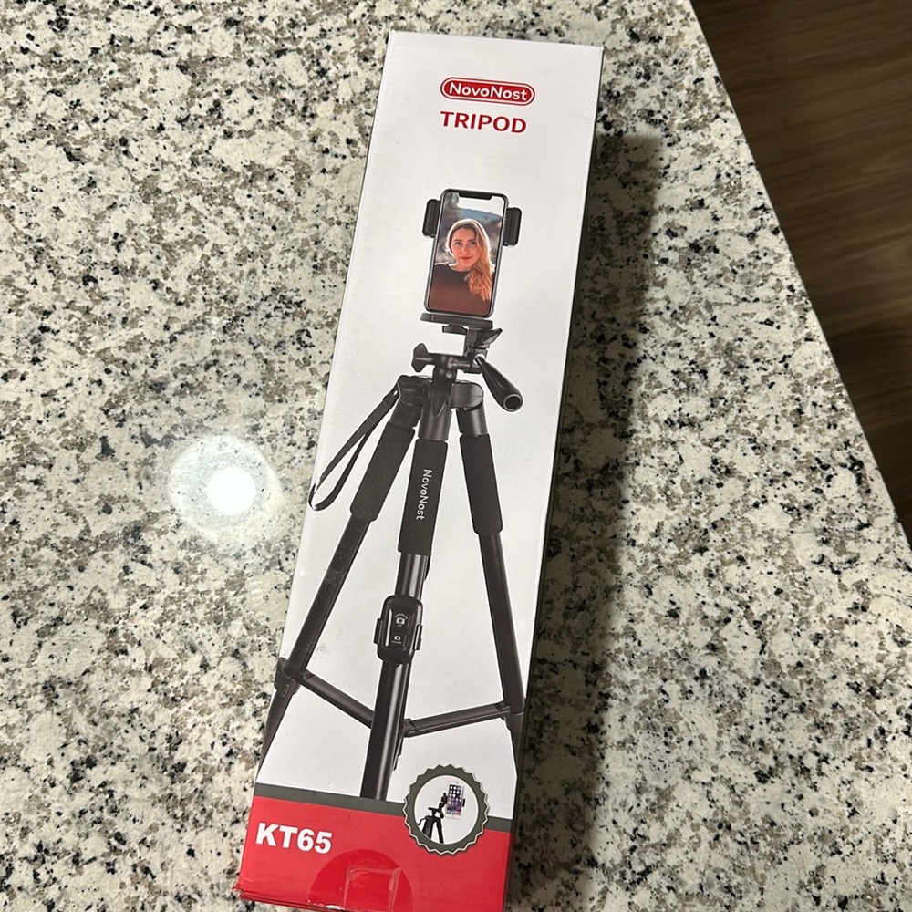 63” tripod for phone or camera with remote